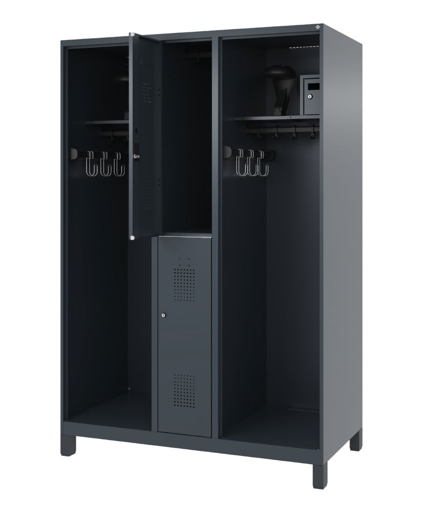 Produktbild C+P Feuerwehrspind Evolo Modell MAXI 2 Abteile 1850 x 1300 x 600 mm in anthrazit bild 2