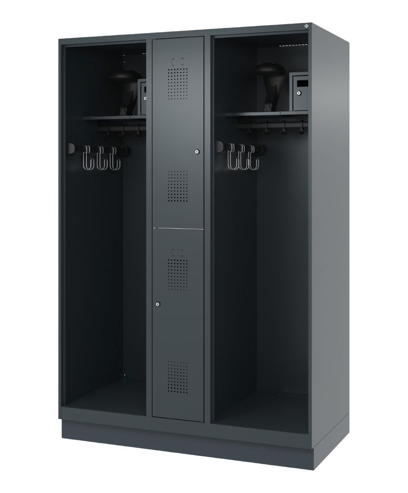 Produktbild C+P Feuerwehrspind Evolo Modell MAXI 2 Abteile 1850 x 1300 x 600 mm anthrazit