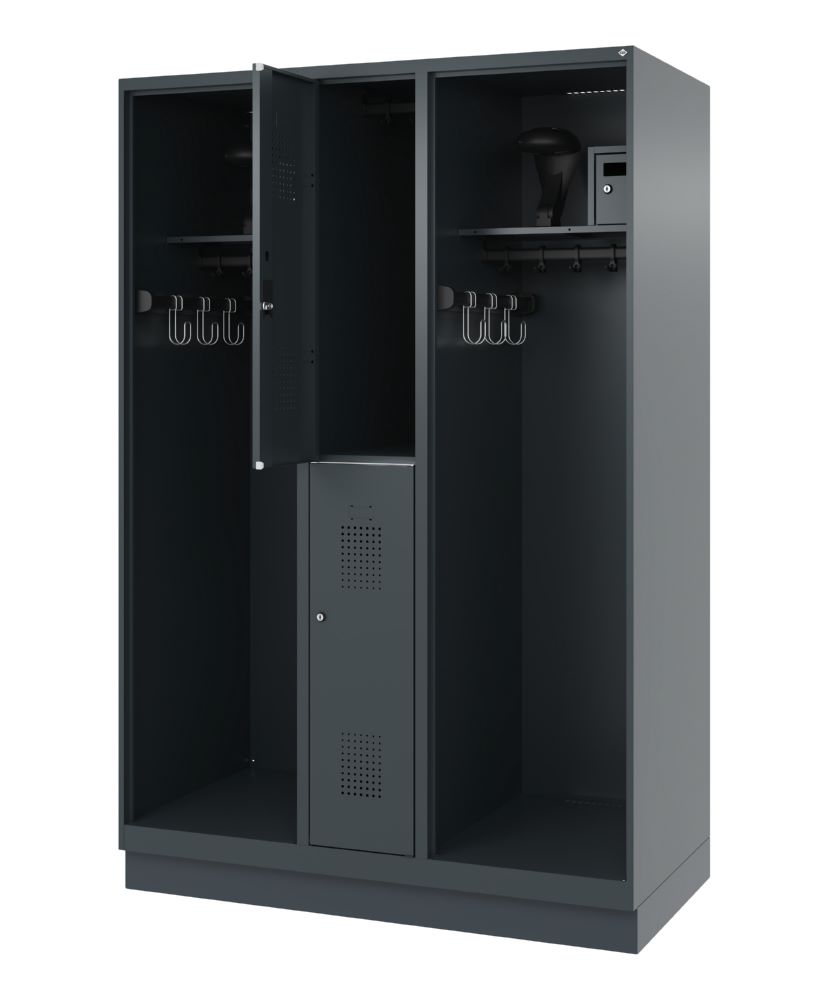 Produktbild C+P Feuerwehrspind Evolo Modell MAXI 2 Abteile 1850 x 1300 x 600 mm anthrazit bild 2