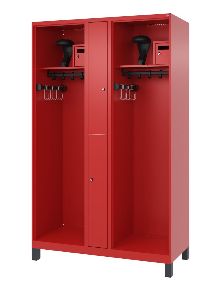Produktbild C+P Feuerwehrspind Evolo Modell MAXI 2 Abteile 1950 x 1200 x 500 mm feuerrot