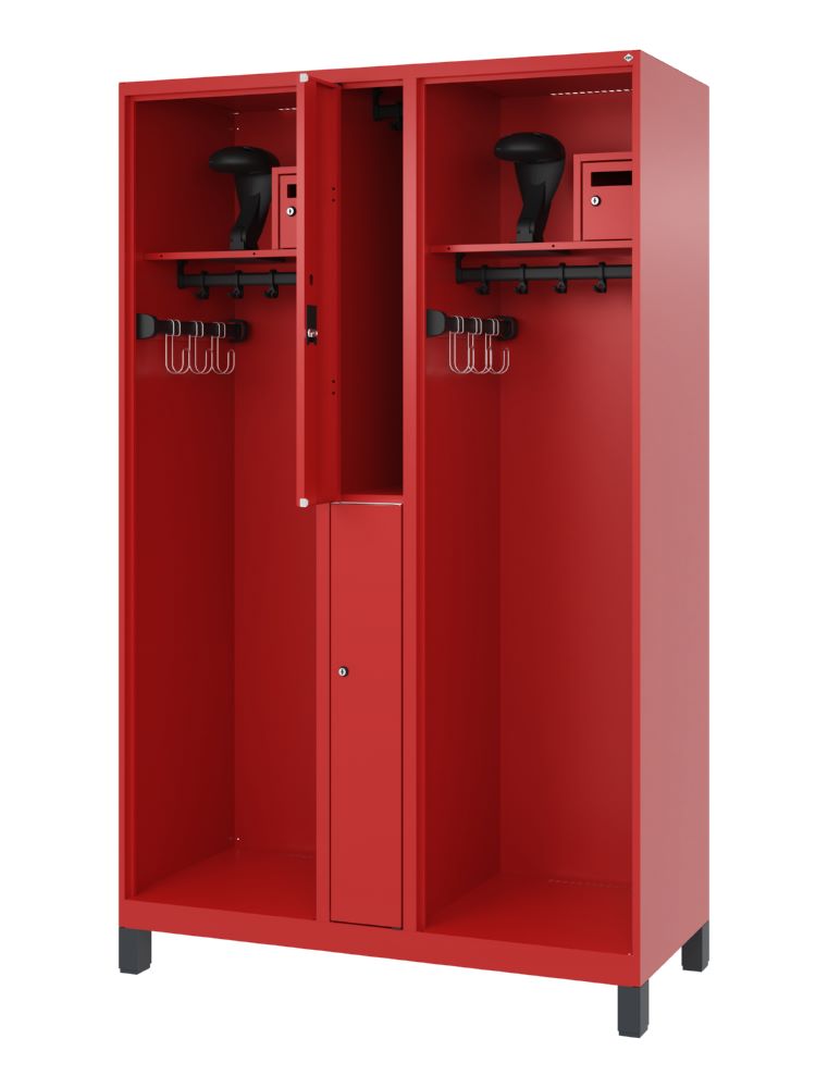 Produktbild C+P Feuerwehrspind Evolo Modell MAXI 2 Abteile 1950 x 1200 x 500 mm feuerrot bild 2
