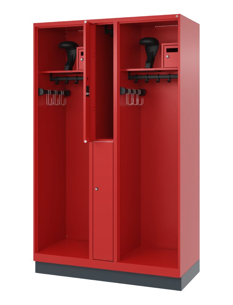 Produktbild C+P Feuerwehrspind Evolo Modell MAXI 2 Abteile 1950 x 1200 x 500 mm feuerrot bild 2