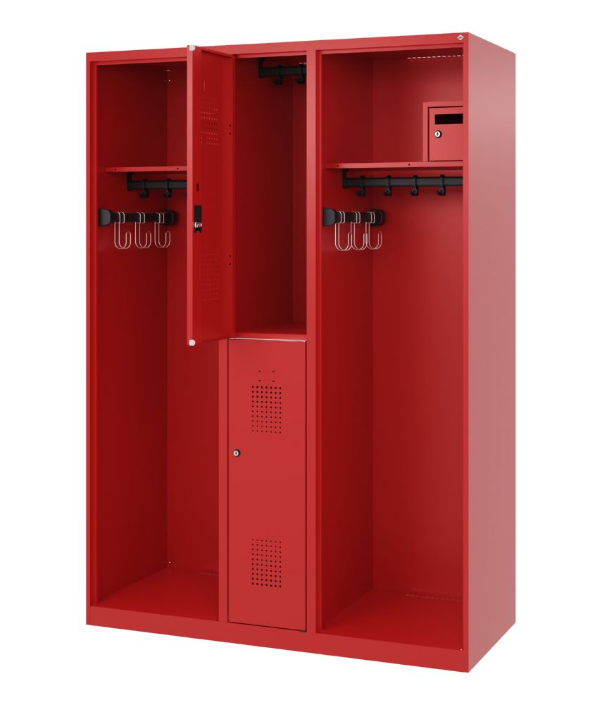 Produktbild C+P Feuerwehrspind Evolo Maxi 2 Abteile in feuerrot 1300 x 500 x 1850 mm bild 2