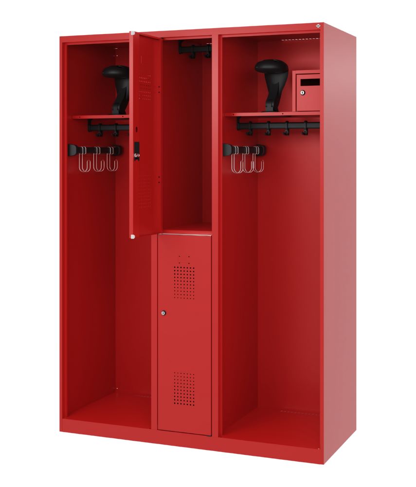 Produktbild C+P Feuerwehrspind Evolo Modell MAXI 2 Abteile 1850 x 1300 x 500 mm feuerrot bild 2