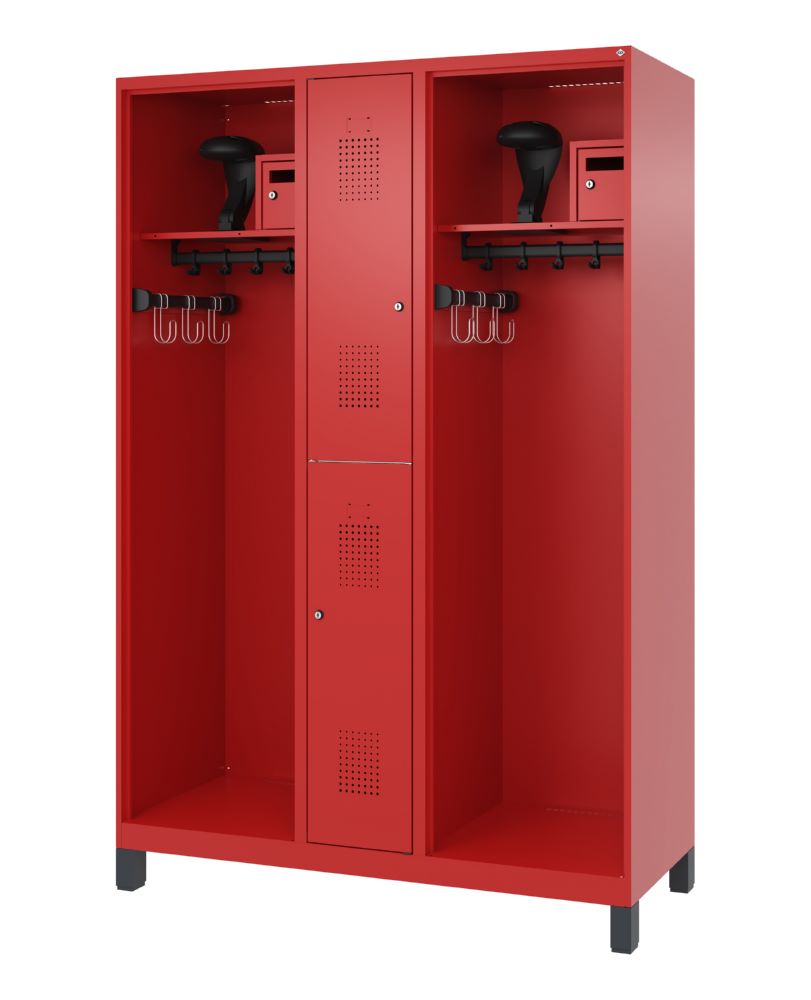 Produktbild C+P Feuerwehrspind Evolo Modell MAXI 2 Abteile 1950 x 1300 x 500 mm feuerrot