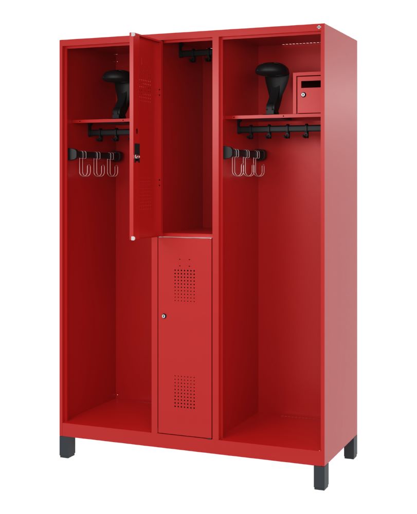 Produktbild C+P Feuerwehrspind Evolo Modell MAXI 2 Abteile 1950 x 1300 x 500 mm feuerrot bild 2