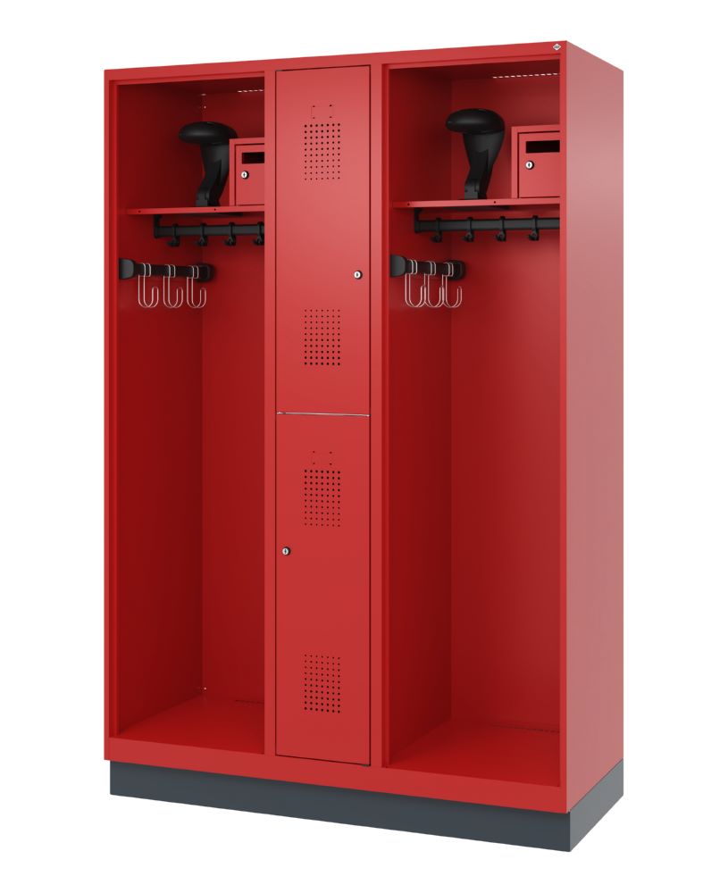 Produktbild C+P Feuerwehrspind Evolo Modell MAXI 2 Abteile 1950 x 1300 x 500 mm feuerrot bild 1