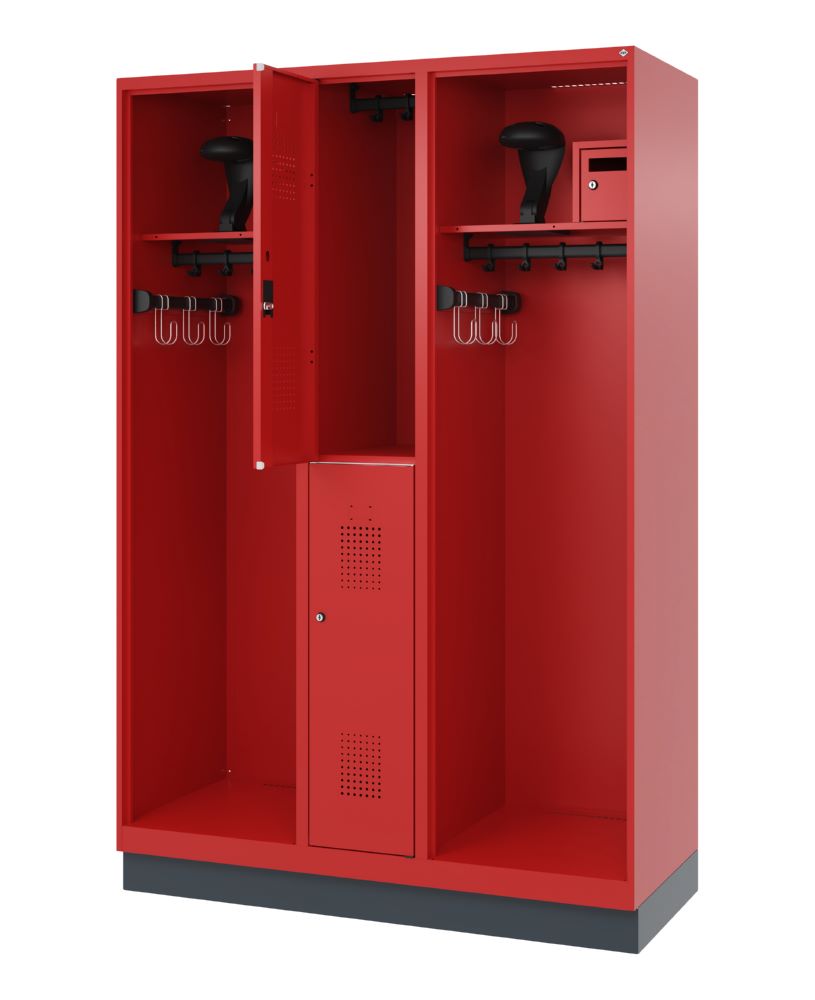 Produktbild C+P Feuerwehrspind Evolo Modell MAXI 2 Abteile 1950 x 1300 x 500 mm feuerrot bild 2