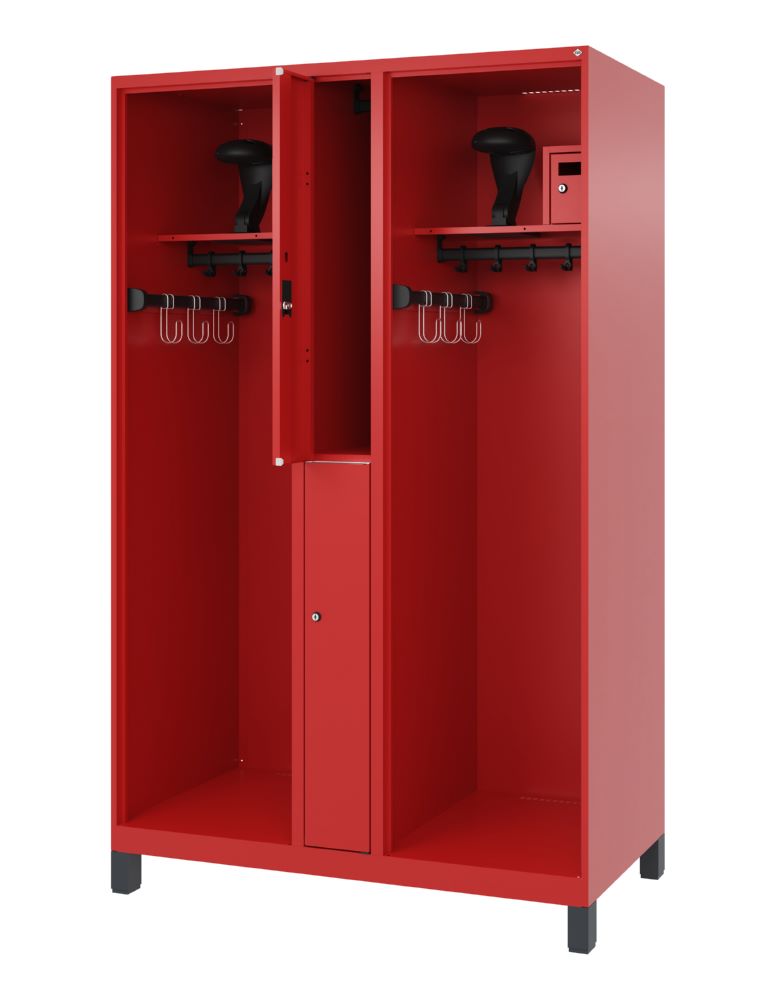 Produktbild C+P Feuerwehrspind Evolo Modell MAXI 2 Abteile 1950 x 1200 x 600 mm feuerrot bild 2