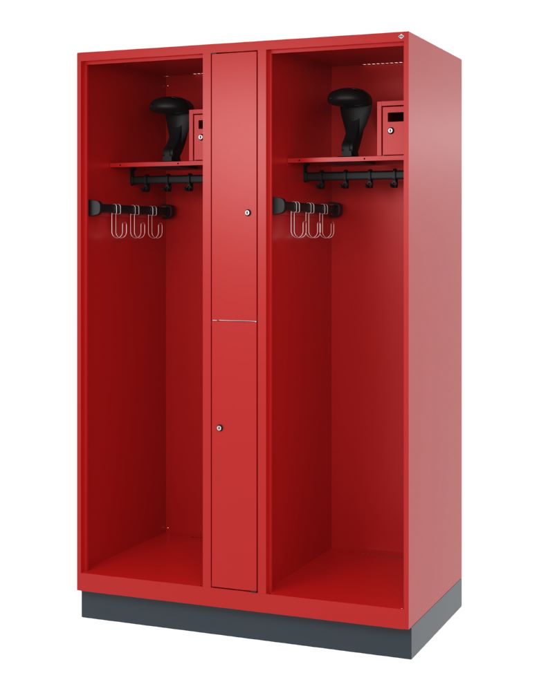 Produktbild C+P Feuerwehrspind Evolo Modell MAXI 2 Abteile 1950 x 1200 x 600 mm feuerrot