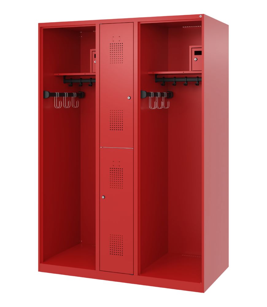 Produktbild C+P Feuerwehrspind Evolo Modell MAXI 2 Abteile 1850 x 1300 x 600 mm feuerrot