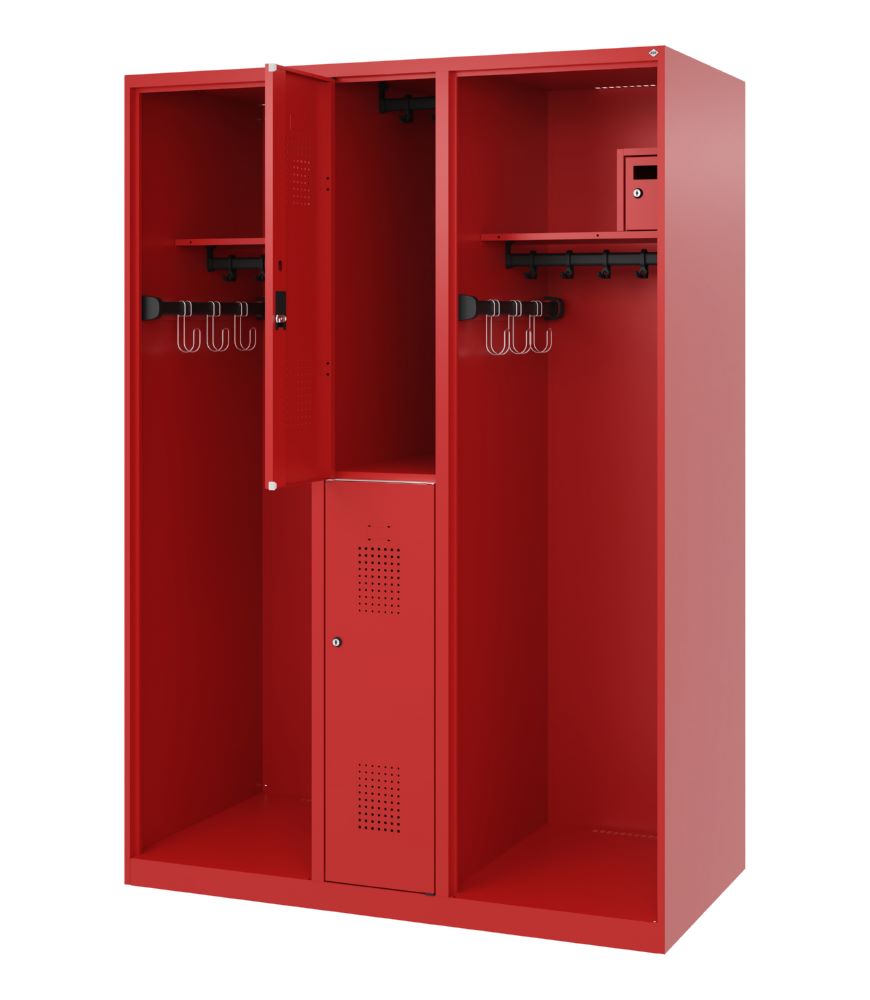 Produktbild C+P Feuerwehrspind Evolo Modell MAXI 2 Abteile 1850 x 1300 x 600 mm feuerrot bild 2