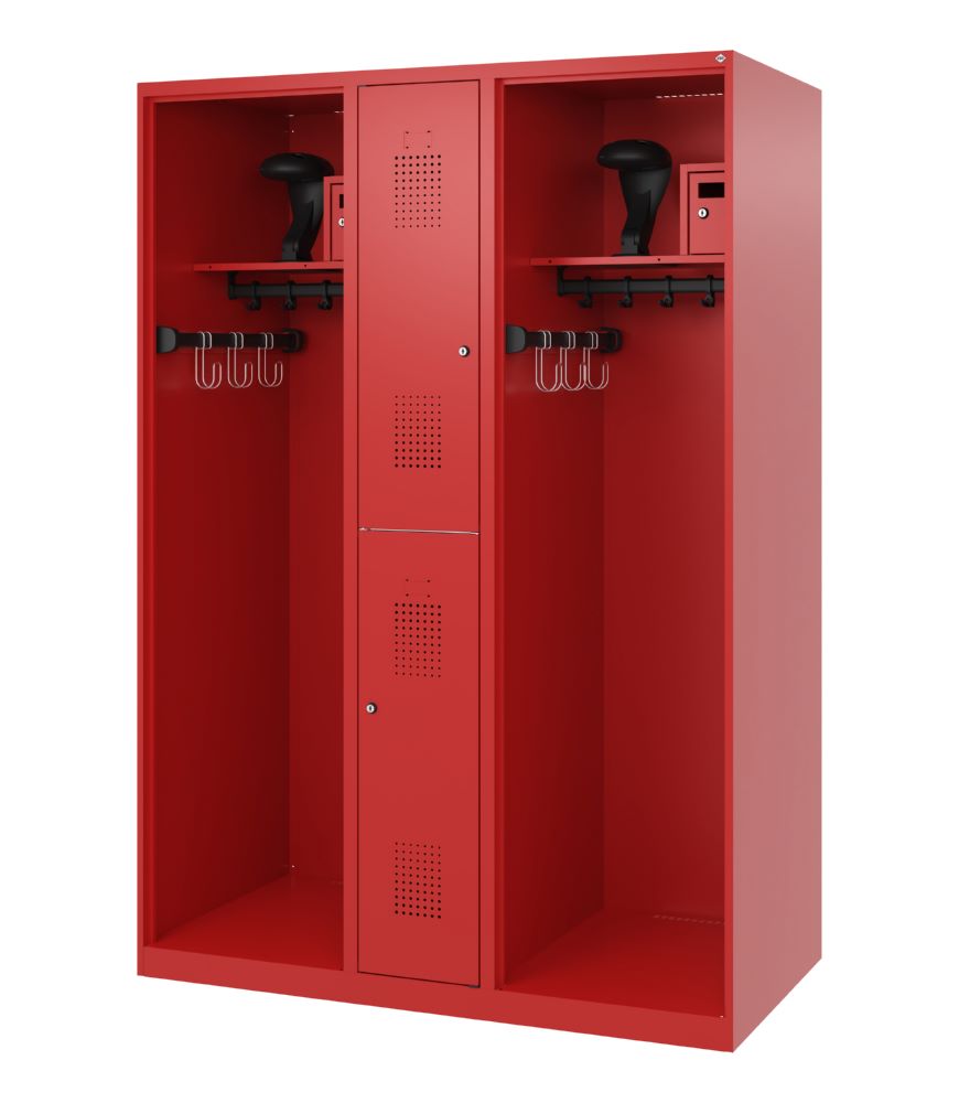 Produktbild C+P Feuerwehrspind Evolo Modell MAXI 2 Abteile 1850 x 1300 x 600 mm feuerrot
