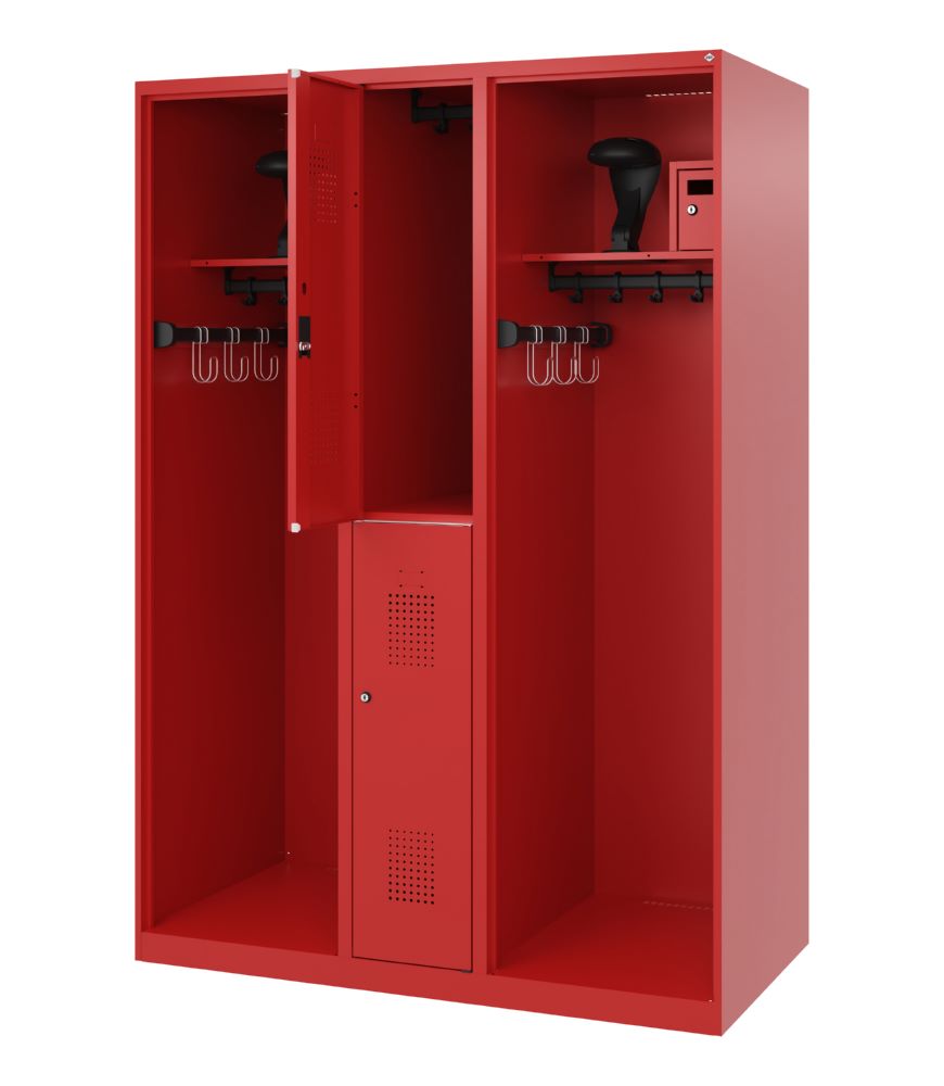 Produktbild C+P Feuerwehrspind Evolo Modell MAXI 2 Abteile 1850 x 1300 x 600 mm feuerrot bild 2