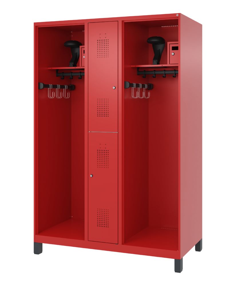 Produktbild C+P Feuerwehrspind Evolo Modell MAXI 2 Abteile 1950 x 1300 x 600 mm feuerrot