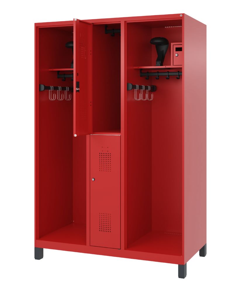 Produktbild C+P Feuerwehrspind Evolo Modell MAXI 2 Abteile 1950 x 1300 x 600 mm feuerrot bild 2