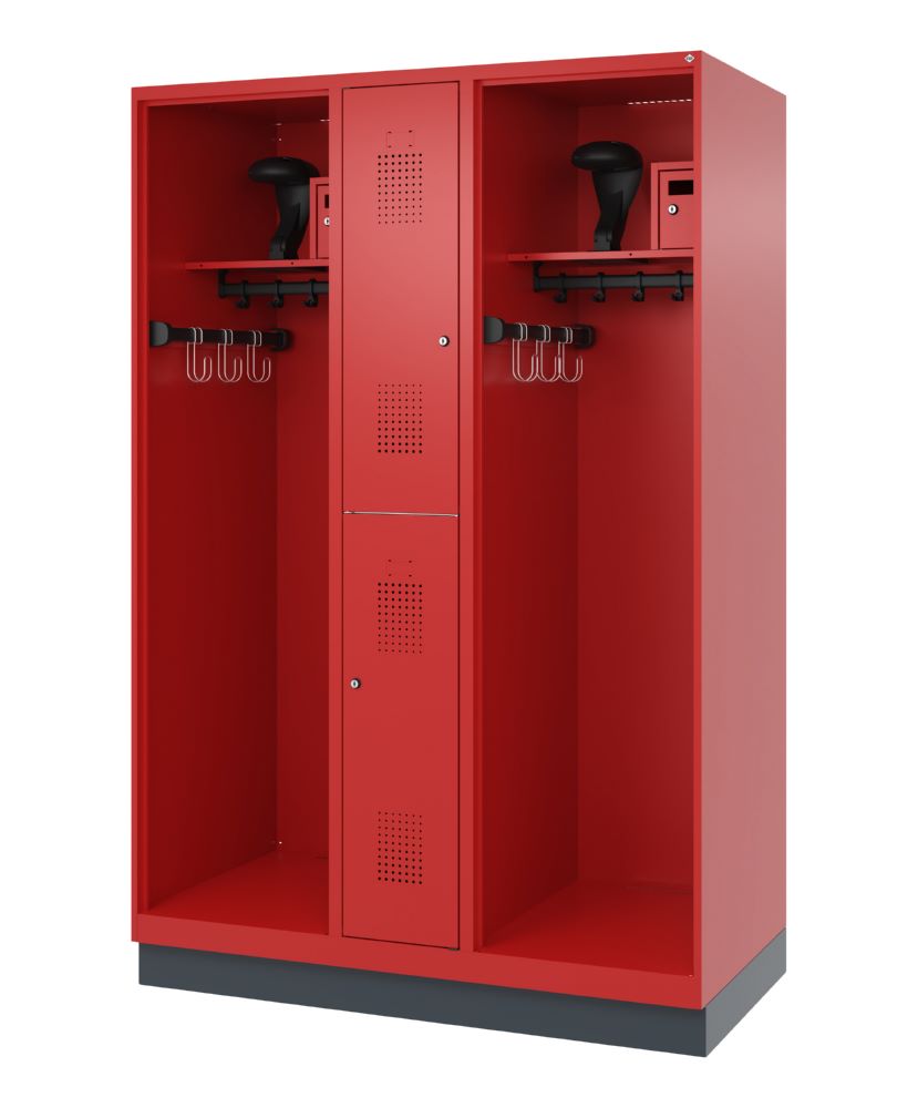 Produktbild C+P Feuerwehrspind Evolo Modell MAXI 2 Abteile 1950 x 1300 x 600 mm feuerrot