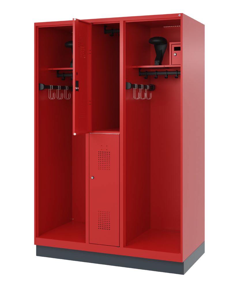 Produktbild C+P Feuerwehrspind Evolo Modell MAXI 2 Abteile 1950 x 1300 x 600 mm feuerrot bild 2
