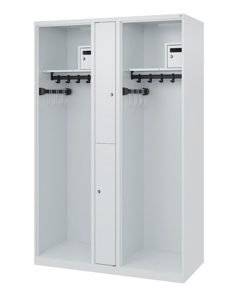Produktbild C+P Feuerwehrspind Maxi 2 offene Abteile lichtgrau 1200 x 500 x 1850 mm