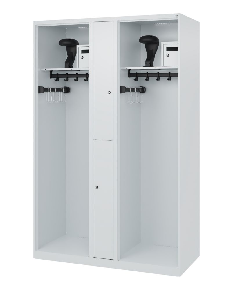 Produktbild C+P Feuerwehrspind Maxi 2 offene Abteile lichtgrau 1200 x 500 x 1850 mm