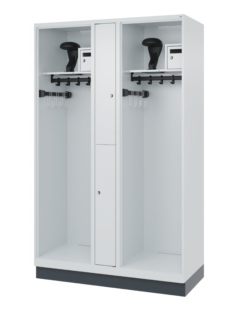 Produktbild C+P Feuerwehrspind Evolo Modell MAXI 2 Abteile 1850 x 1200 x 500 mm lichtgrau bild 1