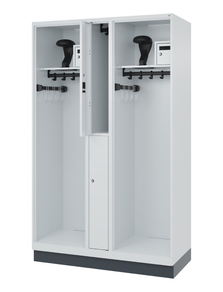 Produktbild C+P Feuerwehrspind Evolo Modell MAXI 2 Abteile 1850 x 1200 x 500 mm lichtgrau bild 2