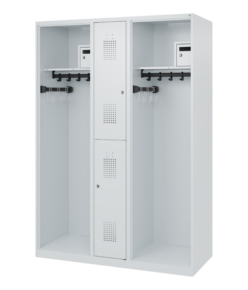 Produktbild C+P Feuerwehrspind Maxi 2 Abteile in lichtgrau 1300 x 500 x 1850 mm bild 1