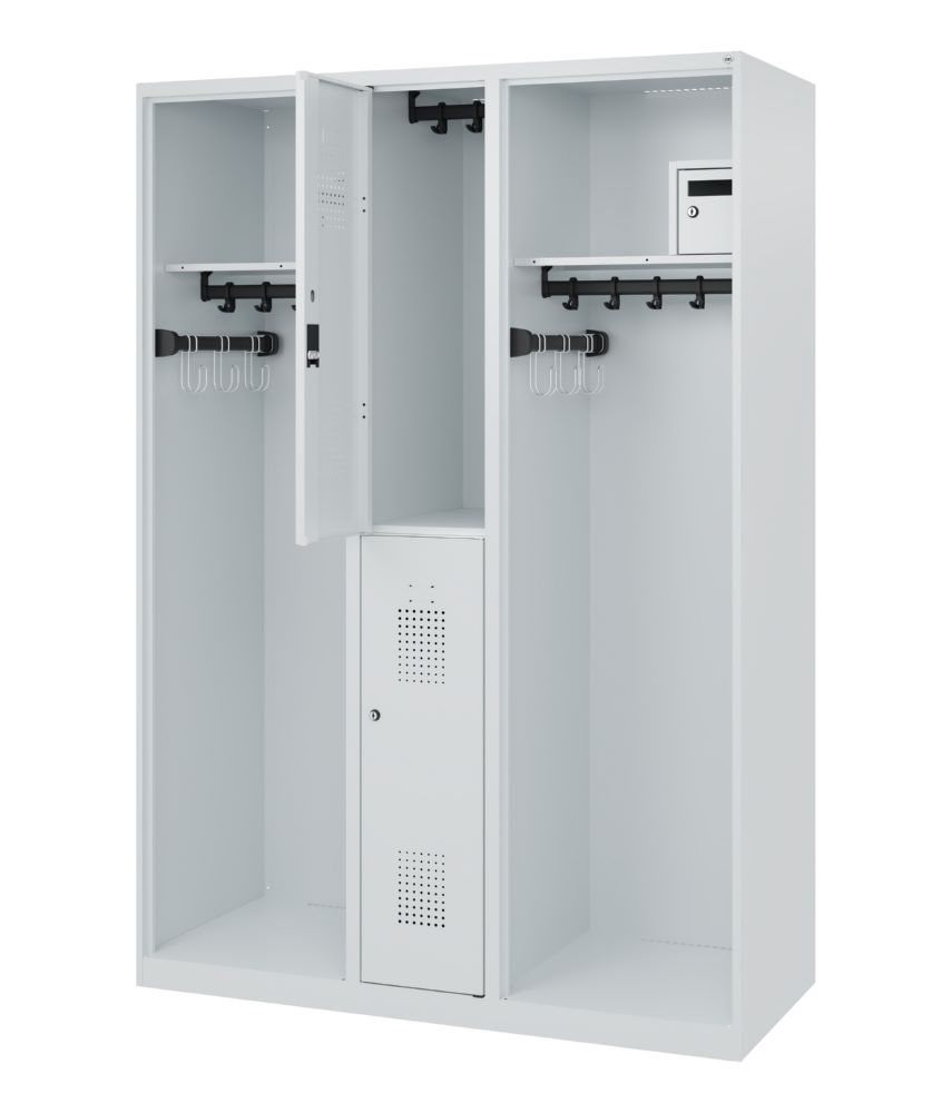 Produktbild C+P Feuerwehrspind Maxi 2 Abteile in lichtgrau 1300 x 500 x 1850 mm bild 2