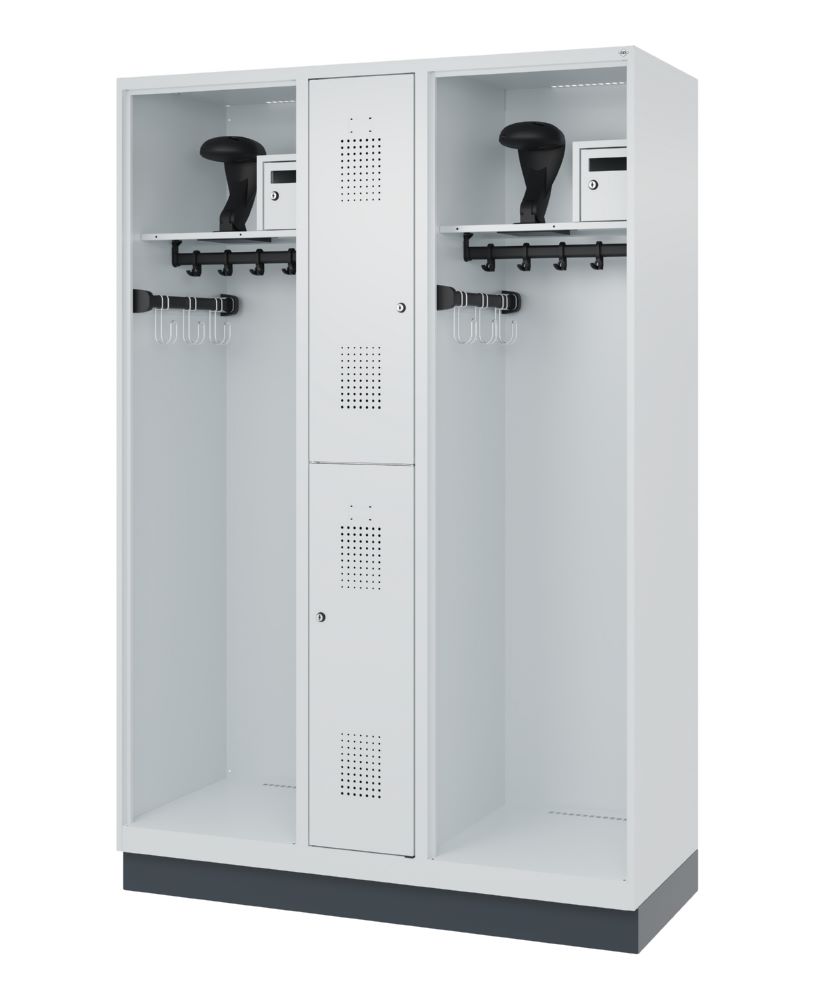 Produktbild C+P Feuerwehrspind Evolo Modell MAXI 2 Abteile 1850 x 1300 x 500 mm lichtgrau