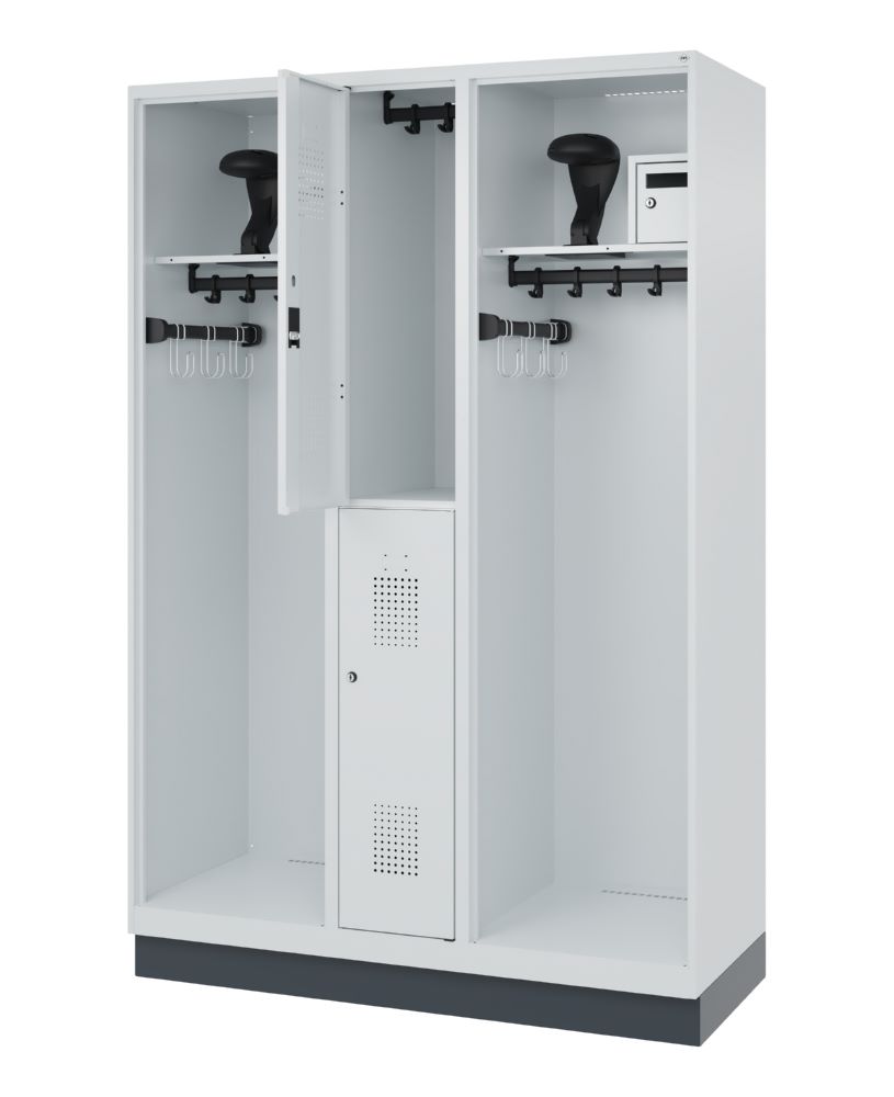 Produktbild C+P Feuerwehrspind Evolo Modell MAXI 2 Abteile 1850 x 1300 x 500 mm lichtgrau bild 2