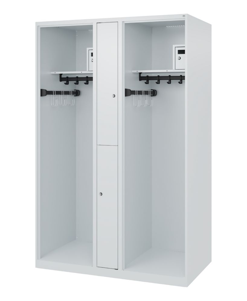 Produktbild C+P Feuerwehrspind Evolo Modell MAXI 2 Abteile 1850 x 1200 x 600 mm lichtgrau