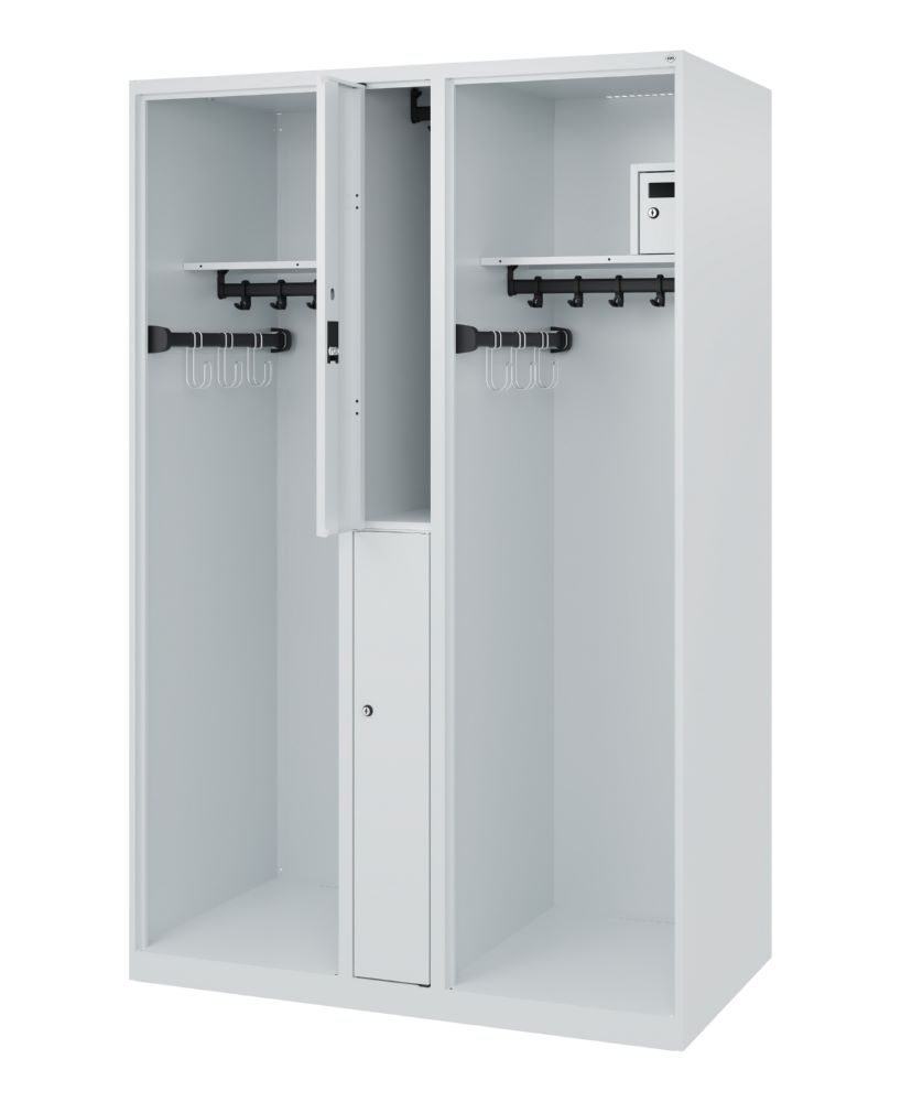 Produktbild C+P Feuerwehrspind Evolo Modell MAXI 2 Abteile 1850 x 1200 x 600 mm lichtgrau bild 2