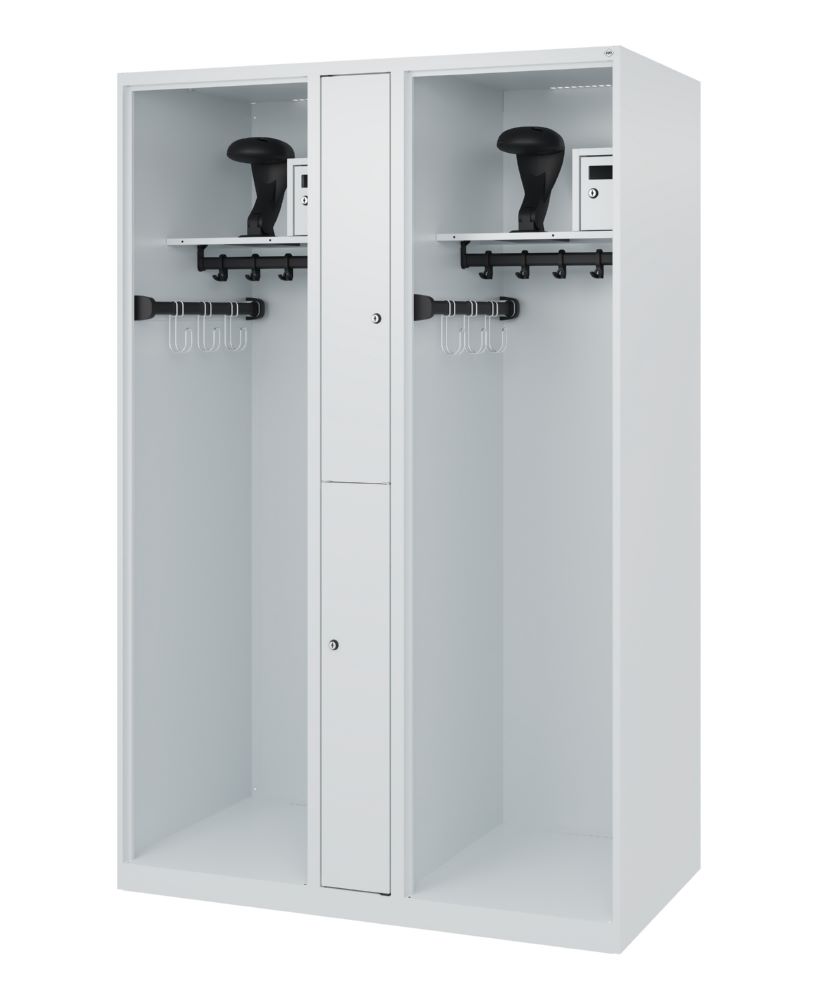 Produktbild C+P Feuerwehrspind Evolo Modell MAXI 2 Abteile 1850 x 1200 x 600 mm lichtgrau