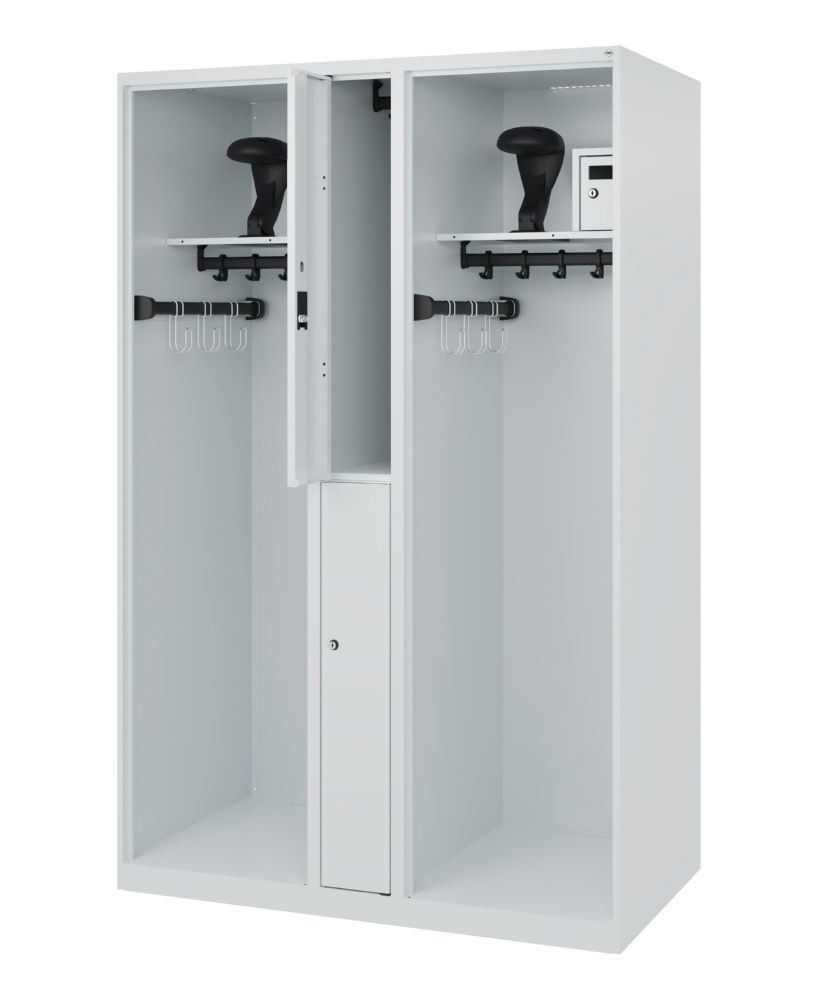 Produktbild C+P Feuerwehrspind Evolo Modell MAXI 2 Abteile 1850 x 1200 x 600 mm lichtgrau bild 2