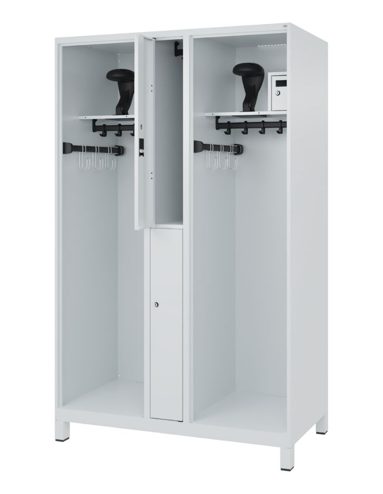 Produktbild C+P Feuerwehrspind Evolo Modell MAXI 2 Abteile 1850 x 1200 x 600 mm lichtgrau bild 2