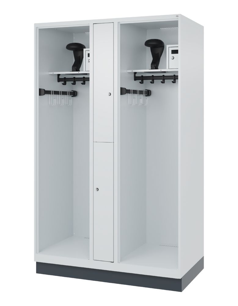 Produktbild C+P Feuerwehrspind Evolo Modell MAXI 2 Abteile 1850 x 1200 x 600 mm in lichtgrau