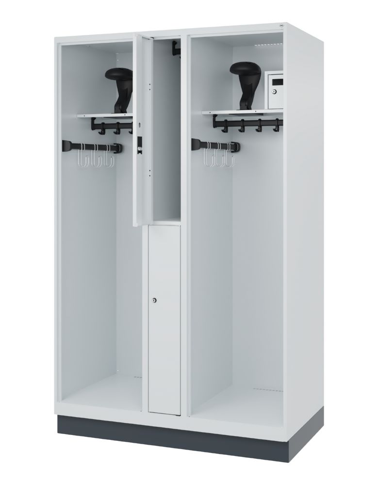Produktbild C+P Feuerwehrspind Evolo Modell MAXI 2 Abteile 1850 x 1200 x 600 mm in lichtgrau bild 2