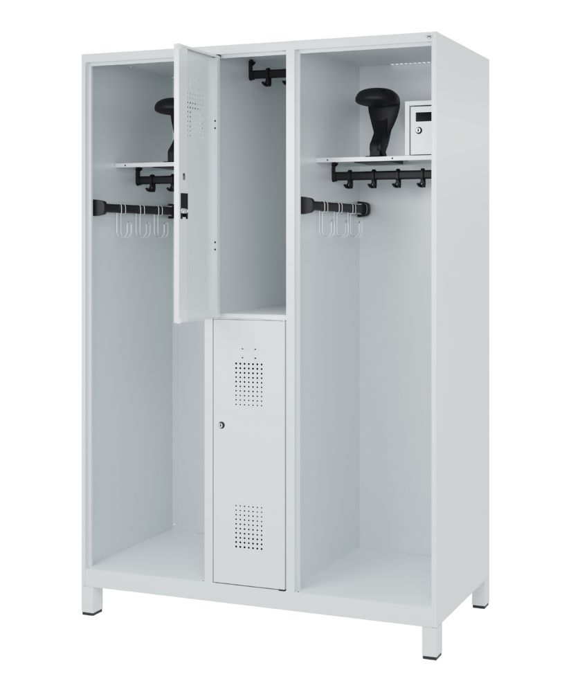 Produktbild C+P Feuerwehrspind Evolo Modell MAXI 2 Abteile 1850 x 1300 x 600 mm lichtgrau bild 2