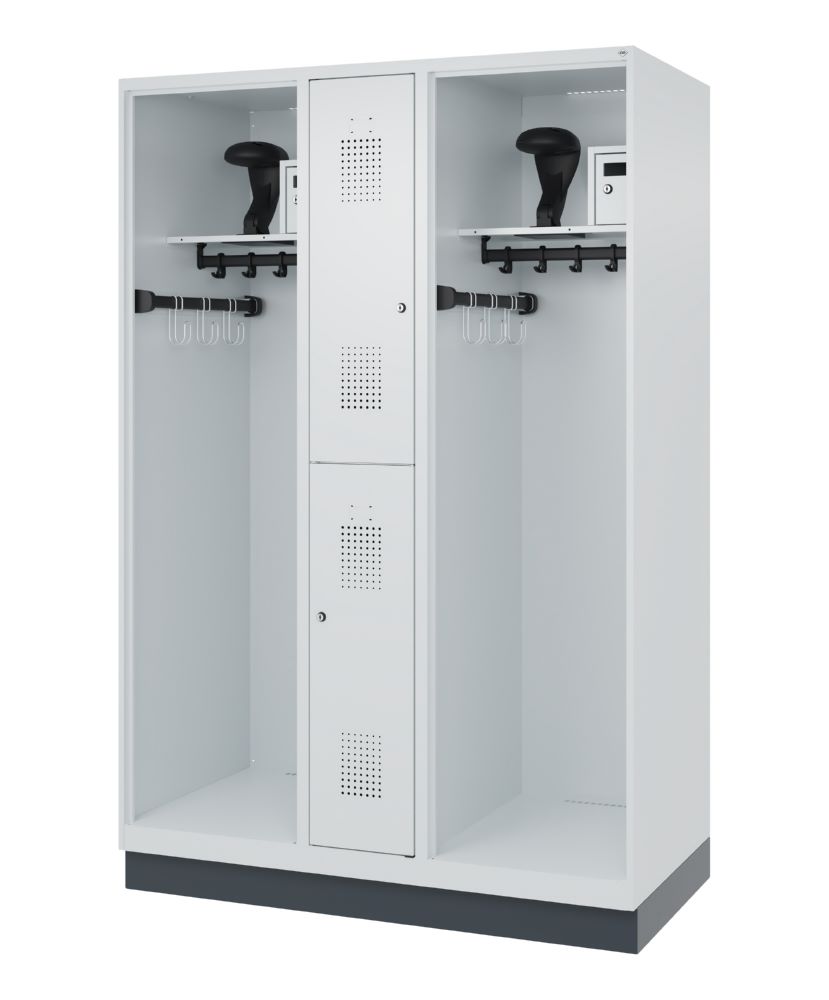 Produktbild C+P Feuerwehrspind Evolo Modell MAXI 2 Abteile 1850 x 1300 x 600 mm in lichtgrau