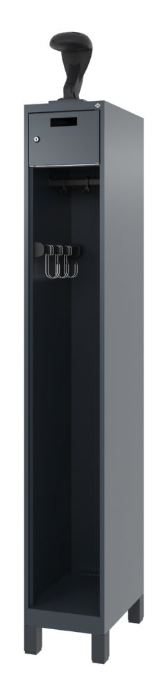 Produktbild C+P Feuerwehrspind mit Garderobenstange Evolo Praktus anthrazit 300 x 500 x 1850 mm