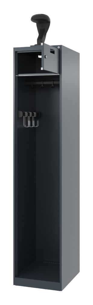 Produktbild C+P Feuerwehrspind Praktus mit Hakenleiste anthrazitgrau 400 x 500 x 1850 mm bild 2