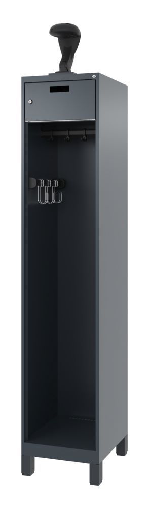 Produktbild C+P Feuerwehrspind Evolo Praktus 1 Abteil dunkelgrau 400 x 500 x 1850 mm