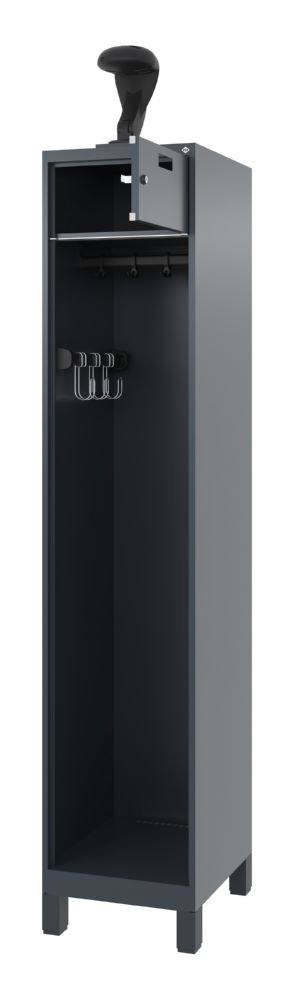 Produktbild C+P Feuerwehrspind Evolo Praktus 1 Abteil dunkelgrau 400 x 500 x 1850 mm bild 2