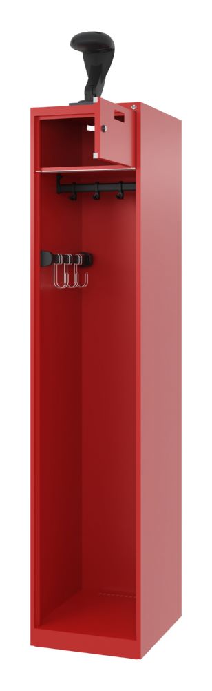 Produktbild C+P Feuerwehrspind Praktus mit Hakenleiste feuerrot 400 x 500 x 1850 mm bild 2