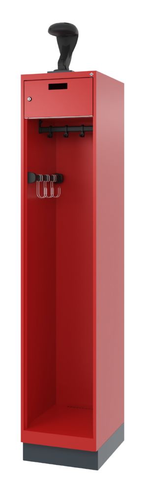 Produktbild C+P Feuerwehrspind Evolo Praktus mit Garderobenstange 400 x 500 x 1850 mm dunkelgrau