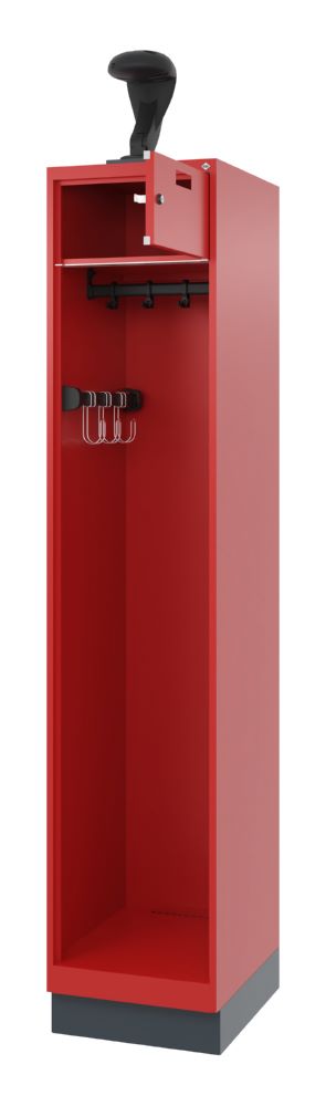 Produktbild C+P Feuerwehrspind Evolo Praktus mit Garderobenstange 400 x 500 x 1850 mm dunkelgrau bild 2