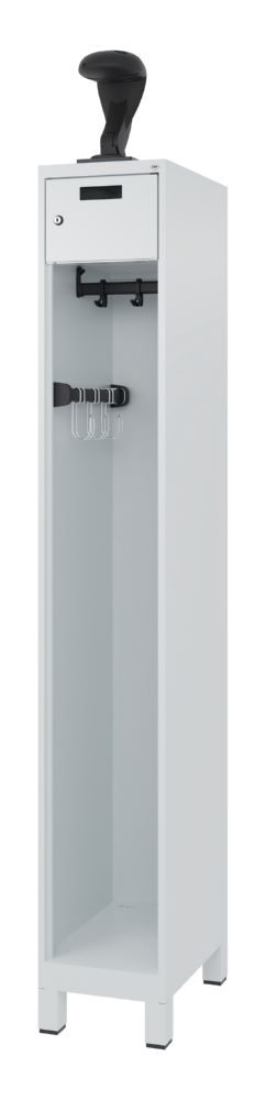 Produktbild C+P Feuerwehrspind mit Garderobenstange Evolo Prktus hellgrau 300 x 500 x 1850 mm