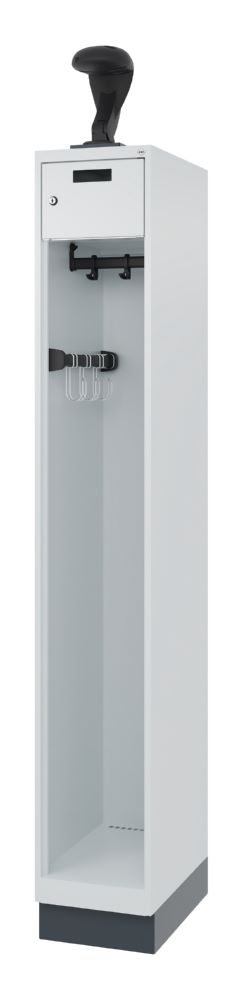 Produktbild C+P Feuerwehrspind Praktus Helmhalter klappbar grau 300 x 500 x 1850 mm