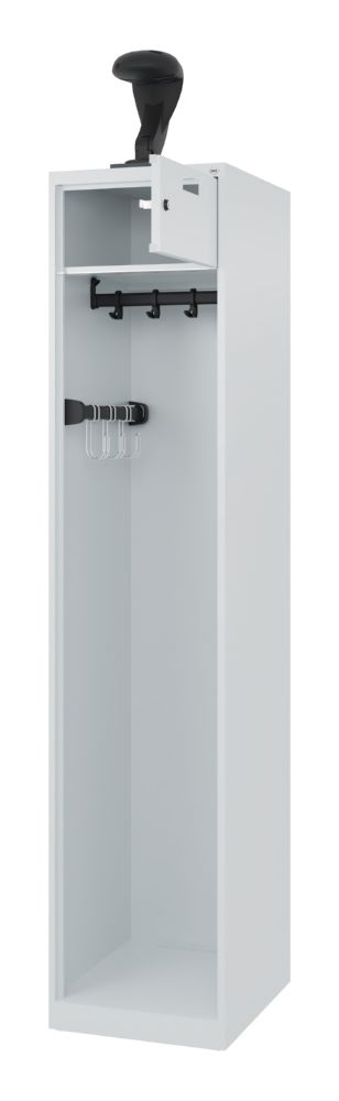 Produktbild C+P Feuerwehrspind Praktus mit Hakenleiste lichtgrau 400 x 500 x 1850 mm bild 2