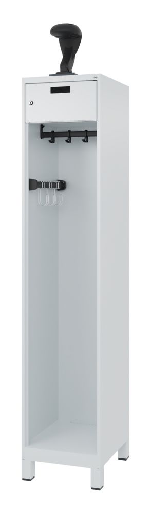 Produktbild C+P Feuerwehrspind Evolo Praktus 1 Abteil hellgrau 400 x 500 x 1850 mm